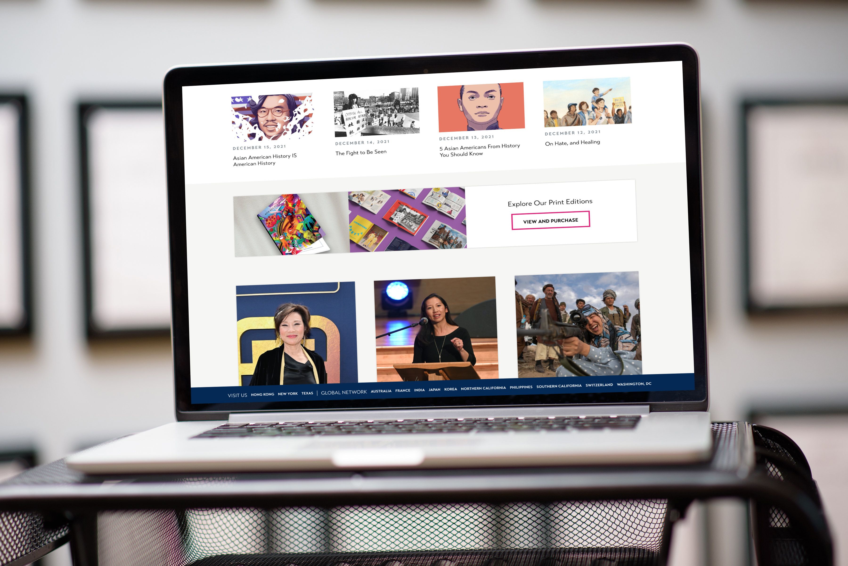 The Asia Society Magazine website on a laptop