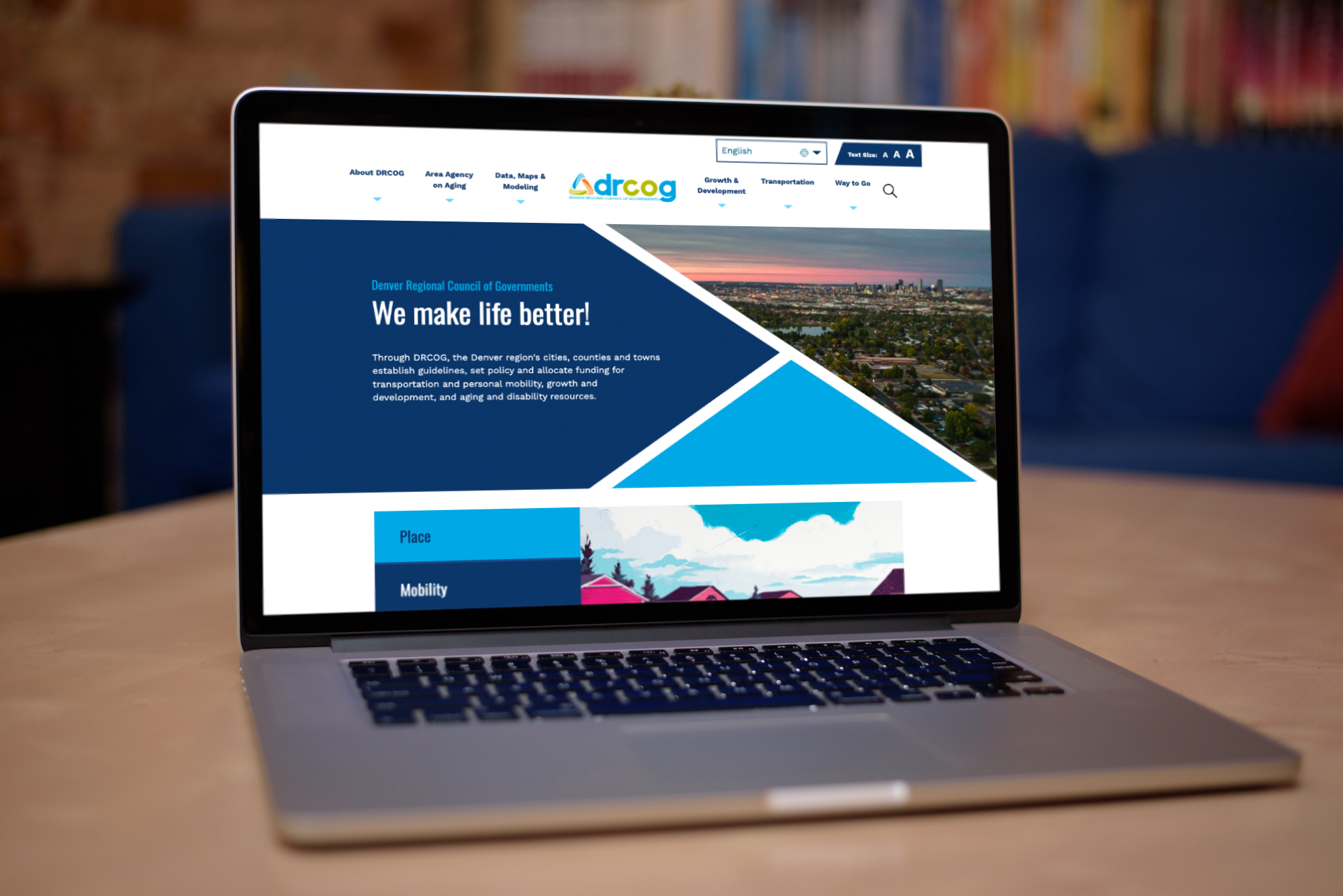 The DRCOG website on a laptop