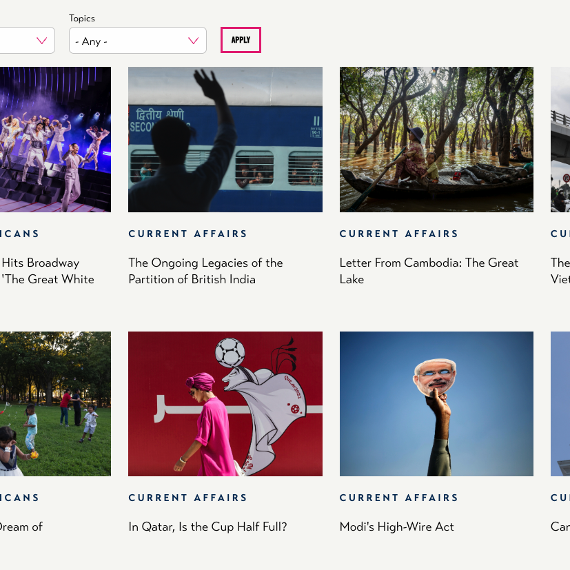 Recent articles on the Asia Society Magazine website